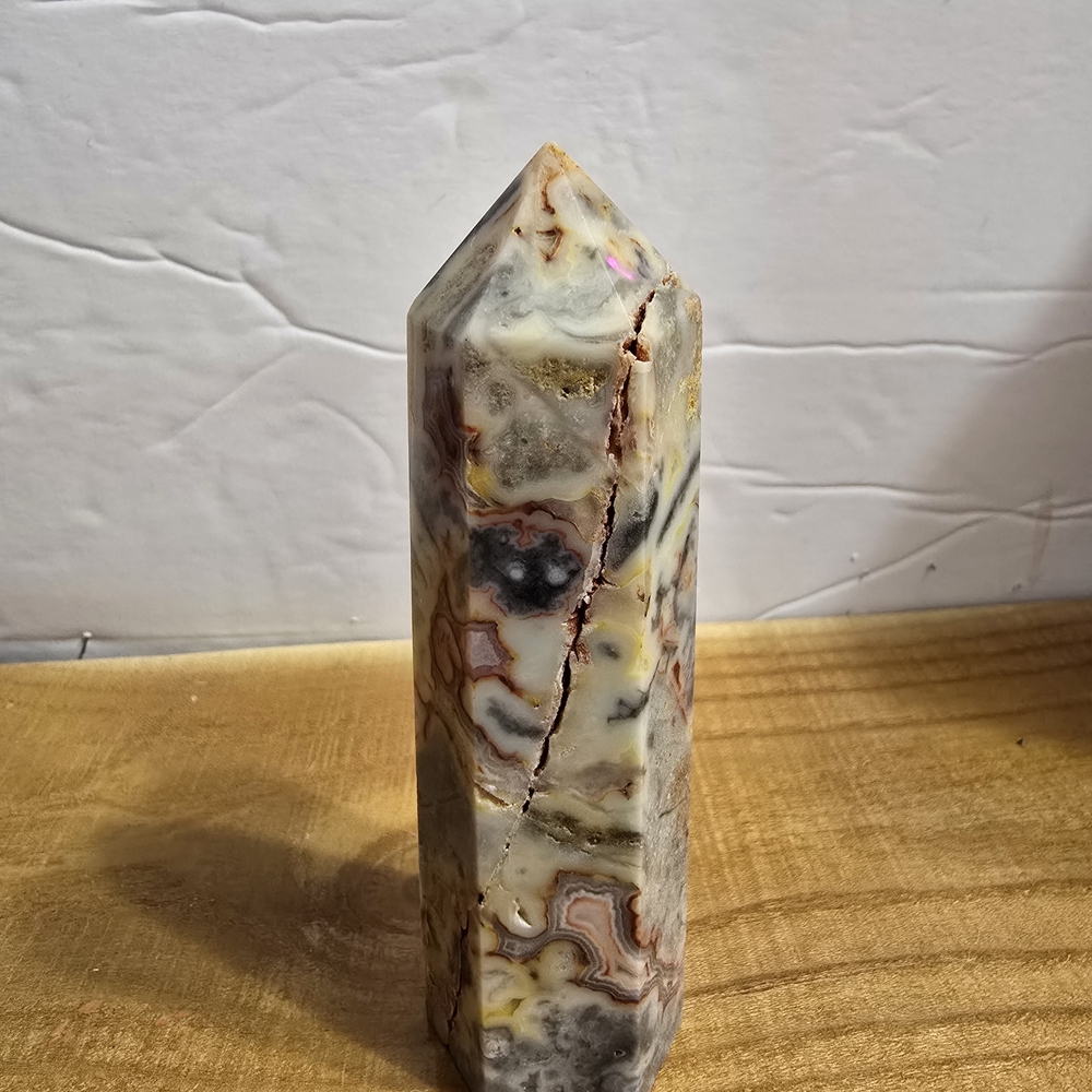 Crazy Lace Agate Crystal Tower